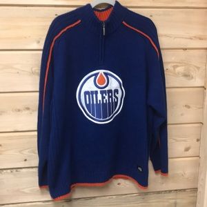 NHL Edmonton Oilers  Hockey 1/4 Zip Sweater Sz XXL